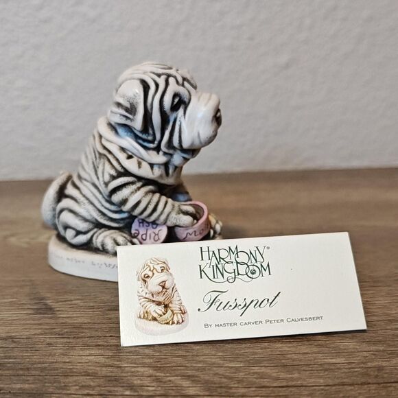 Vintage Harmony Kingdom Fusspot Shar Pei Treasure Jest Figure Made in England - Picture 1 of 13